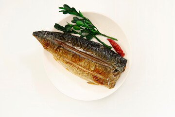 Wall Mural - Grilled fish dish mackerel on the table