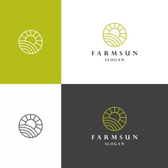 Wall Mural - Farm sun logo icon flat design template 