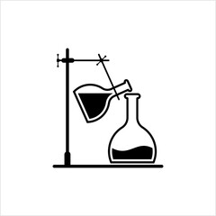 Canvas Print - Laboratory Glass Beaker Icon, Chemistry Equipment