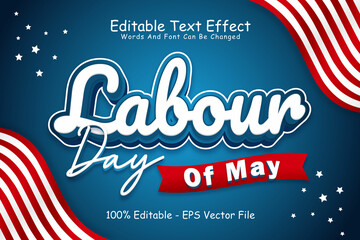 Wall Mural - Labour Day Of May Editable Text Effect 3 Dimension Emboss Modern Style