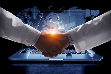 Wall Mural - Partnership concept. Image of handshake