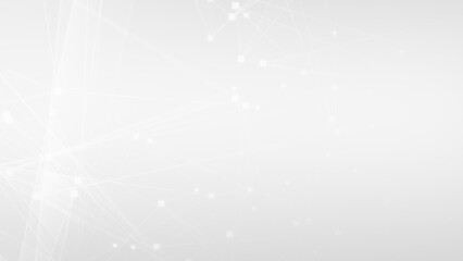 Abstract white gray polygon tech network with connect technology background. Abstract dots and lines texture background. 3d rendering.