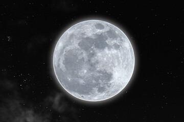 Wall Mural - full moon with stars on the sky.
