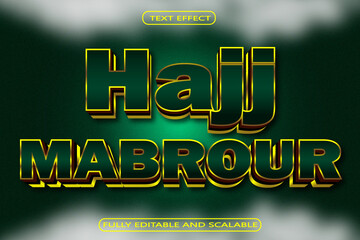 Hajj Mabrour Editable Text Effect 3 Dimension Emboss Modern Style