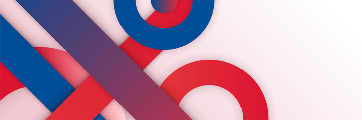 Wall Mural - Blue red abstract banner background with stripes lines and geometric element shapes design. Abstract red blue background vector illustration