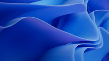 Contemporary, Blue Surfaces With Curves. Abstract 3D Background.