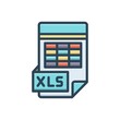 Color illustration icon for excel