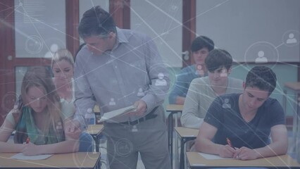 Poster - Animation of network of connections over diverse students and teacher at university