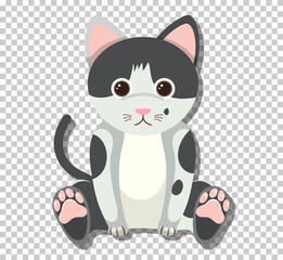 Wall Mural - Cute kitten in flat cartoon style