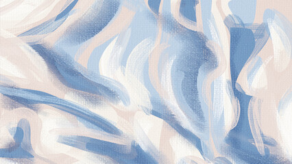 Wall Mural - Calming canvas artwork, abstract paint strokes, acrylic painting, artistic texture. Beige, periwinkle and blue