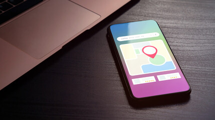 Poster - local seo concept - search engine optimization for near me searches. online and offline business mar