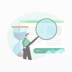 Poster - exit rate, time on page or dwell time seo concept. search engine optimization analytics metrics