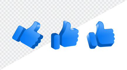 Wall Mural - thumbs up icon sign, like icon, social media notification icons, post reactions for social network. social media like symbol shape, 3d rendering, 3d illustration