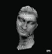 © Rrose Selavy - Vector black and white illustration from 3D rendering of female classical head sculpture in wavy deformed line halftone style isolated on black background.
