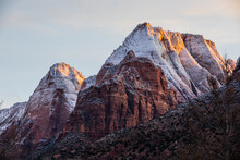 Winter Sunrise In Zion National Park, United States Of America