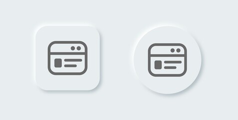 Poster - Browser line icon in neomorphic design style. Webpage vector symbol for website interface.