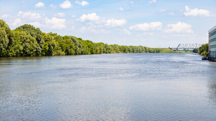 Wall Mural - panorama of Moskva river in Kolomna city in summer