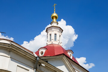 Sticker - top of Church of the Resurrection of the Word on Cathedral (Sobornaya) Square of Kolomna Kremlin in Old Kolomna city on sunny summer day