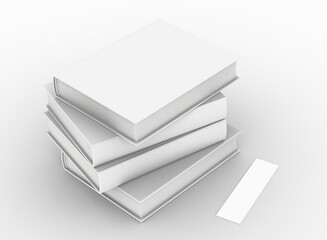 Poster - template empty book mockup set white background