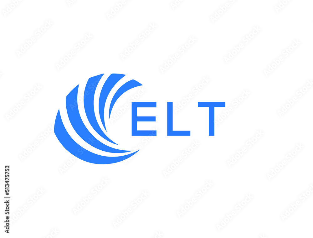 ELT Flat accounting logo design on white background. ELT creative initials Growth graph letter logo concept. ELT business finance logo design.
