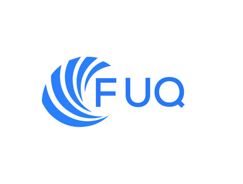 FUQ Flat accounting logo design on white background. FUQ creative initials Growth graph letter logo concept. FUQ business finance logo design.
