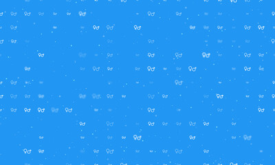 Poster - Seamless background pattern of evenly spaced white gender symbols of different sizes and opacity. Vector illustration on blue background with stars