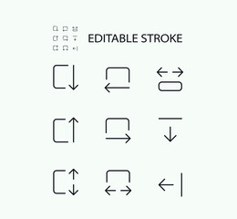 Poster - Simple Set of Arrow Related Vector Line Icons. Contains such Icons as Arrow, Frame and more. Editable Stroke. 72x72 Pixel Perfect.