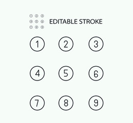 Poster - Simple Set of Number Related Vector Line Icons. Contains such Icons as Number, Odd and Even Numbers. Editable Stroke. 72x72 Pixel Perfect.