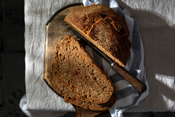 Wall Mural - whole wheat bread with sundried tomatoes and herbs