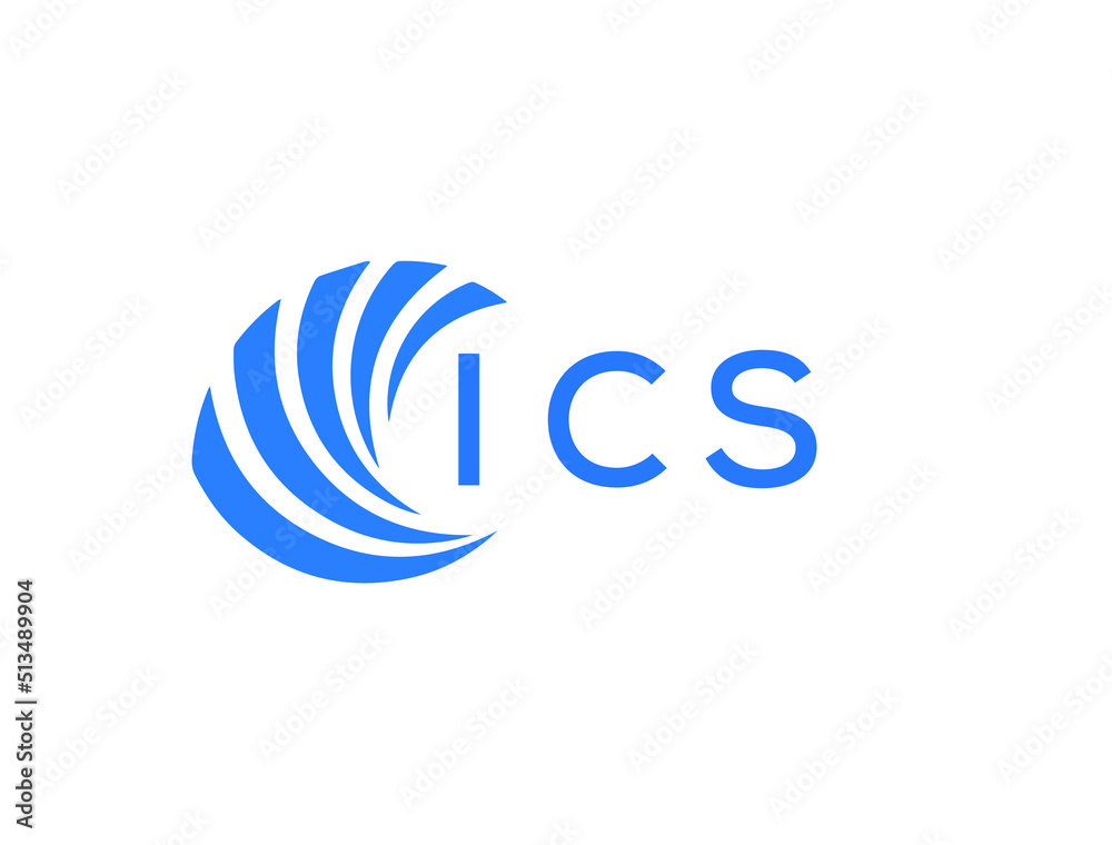 ICS Flat accounting logo design on white background. ICS creative initials Growth graph letter logo concept. ICS business finance logo design.
