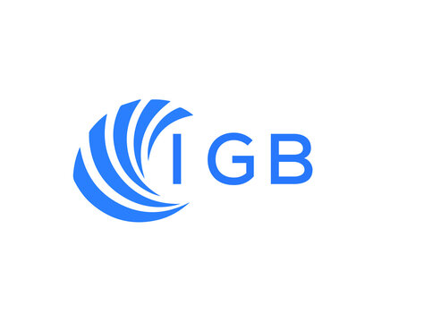 IGB Flat accounting logo design on white background. IGB creative initials Growth graph letter logo concept. IGB business finance logo design.
