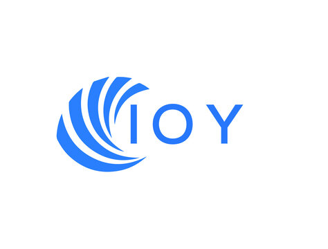 IOY Flat accounting logo design on white background. IOY creative initials Growth graph letter logo concept. IOY business finance logo design.
