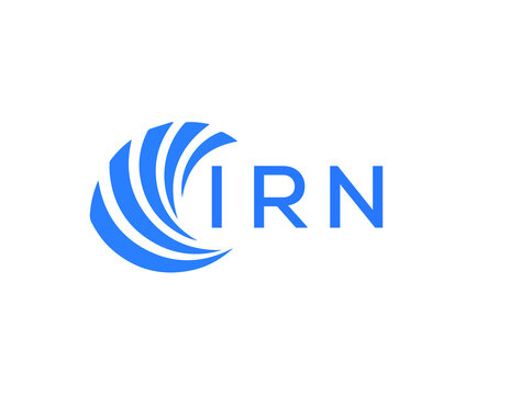 IRN Flat accounting logo design on white background. IRN creative initials Growth graph letter logo concept. IRN business finance logo design.
