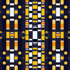 Poster - Kaleidoscopic pattern of multicolored lines and dots. 3d rendering digital illustration. Trendy creative background