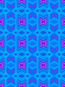 Digital seamless illustration of geometric shape with trendy gradient. Design element. 3d rendering