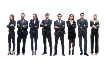 Wall Mural - group of successful employees standing in a row