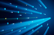 © Who is Danny - Abstract blue letter alphabet wallpaper with light rays. Digital transformation, technology and big data concept. 3D Rendering.