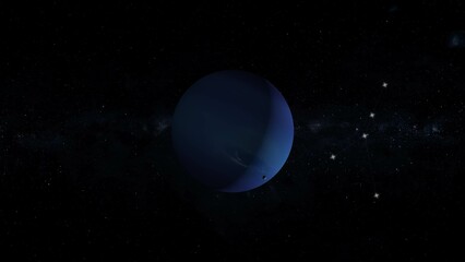 Canvas Print - planet neptune enters retrograde motion in cancer 3d illustration