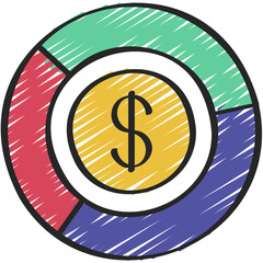 Wall Mural - Money Pie Chart Icon