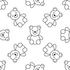 Wall Mural - Wrapping paper - Seamless pattern of teddy bear animal toys for vector graphic design