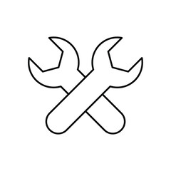 Wall Mural - wrench icon. black wrench icon isolated. vector illustration. linear wrench sign