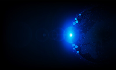 Wall Mural - abstract business with rocket light out technology background hitech communication concept innovatio
