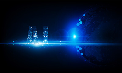 Wall Mural - abstract pixel ai sci-fi artificial intelligence light out technology background hitech communicatio