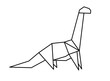 Diplodocus. Origami dinosaur diplodocus. Geometric dinosaur illustration.