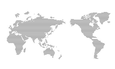 Map horizontal line of the planet and Global social network.