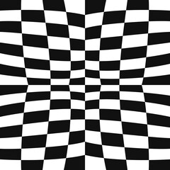 Poster - Checkered simple and convex pattern. Black and white rectangles in a stylish vector and seamless pattern. For prints and interior decoration, pillows, various items, gift wrapping.