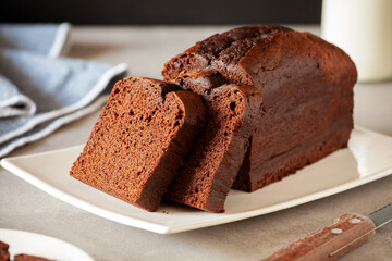 Wall Mural - Slices of homemade tasty dark chocolate cake