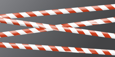 Wall Mural - realistic under construction crossing caution tape of warning signs for construction area or crime s