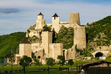 Golubac Fortress on the south side of the Danube River in Serbia