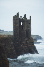 Castle Ruin At The Edge Of The Ocean 